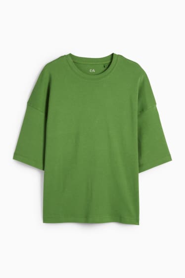 Women - Basic T-shirt - oversized - green