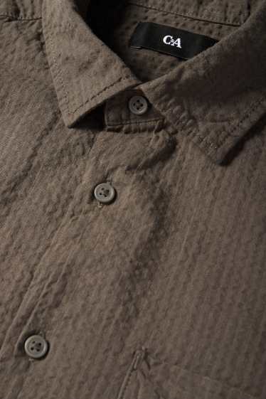Heren - Overhemd - relaxed fit - kent - bruin