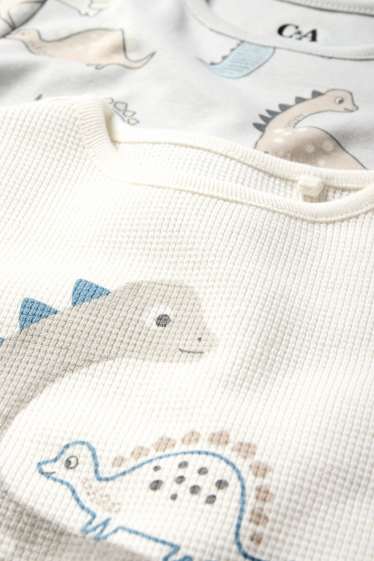 Unisex - Multipack 2er - Dino - Baby-Schlafanzug - cremeweiss