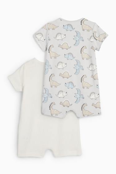 Unisex - Multipack 2er - Dino - Baby-Schlafanzug - cremeweiss