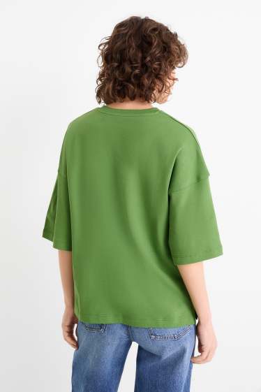 Women - Basic T-shirt - oversized - green