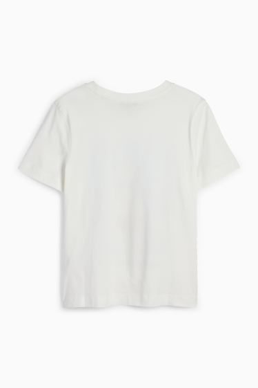 Dámské - Tričko se štrasovými kamínky - regular fit - bílá
