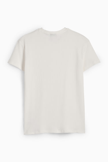Men - T-shirt - ribbed - white