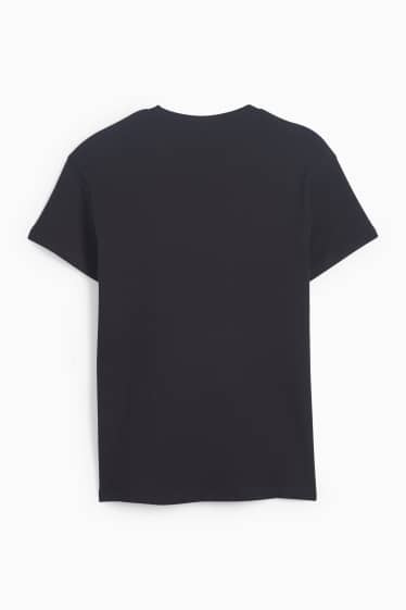 Men - T-shirt - ribbed - black