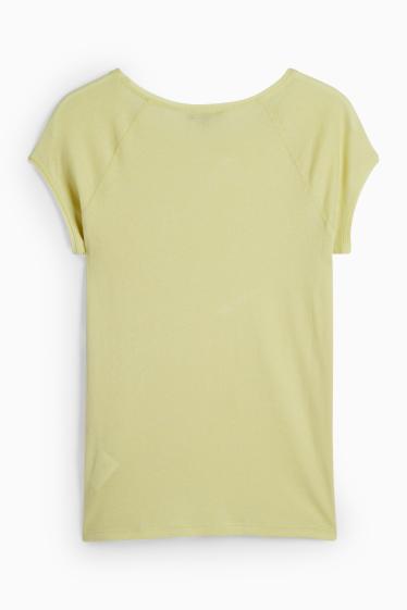 Dámské - Tričko basic - regular fit - světle zelená