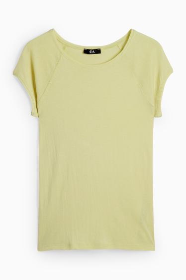 Dámské - Tričko basic - regular fit - světle zelená