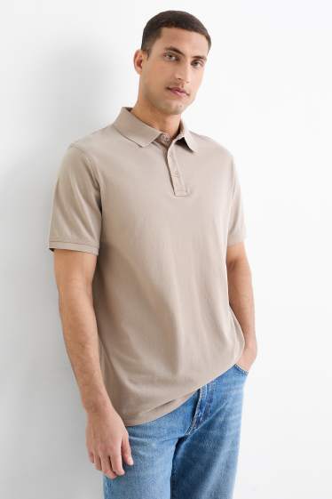 Herren - Poloshirt - beige