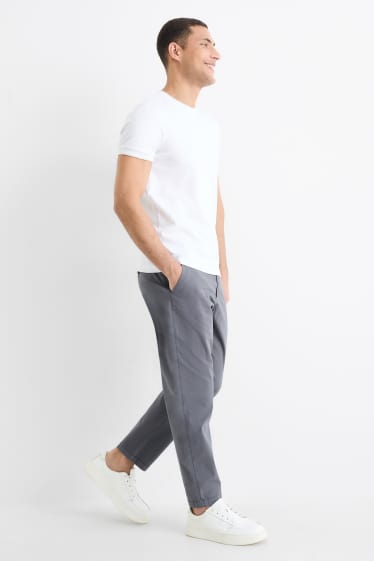 Heren - Chino - tapered fit - donkergrijs