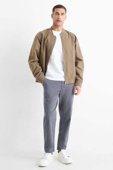 Heren - Chino - tapered fit - donkergrijs
