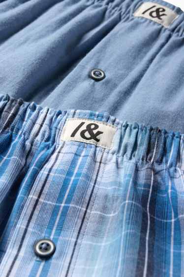 Heren - Set van 2 - boxershort - geweven - lichtblauw