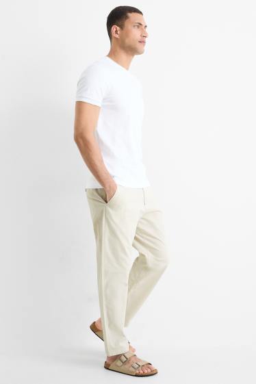 Men - Chinos - tapered fit - cremewhite