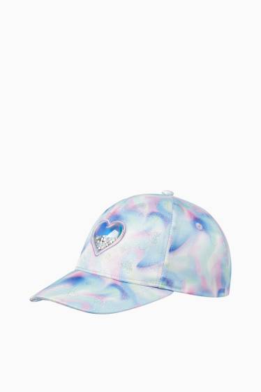Kinder Mädchen - Herz - Baseballcap - gemustert - rosa