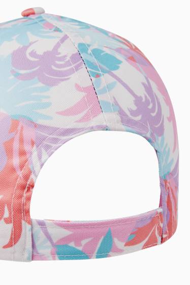 Kinder Mädchen - Palme - Baseballcap - gemustert - rosa