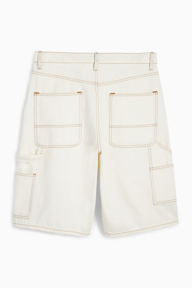 Men - Denim Bermuda shorts - cremewhite
