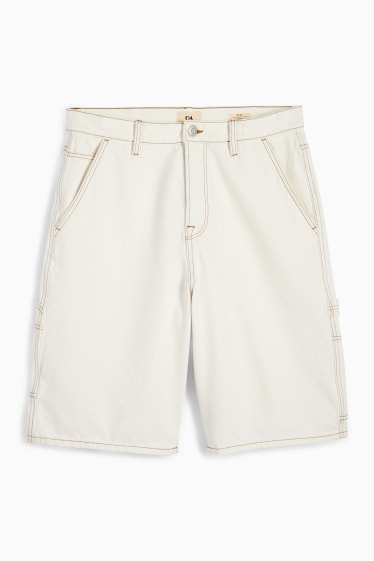 Men - Denim Bermuda shorts - cremewhite