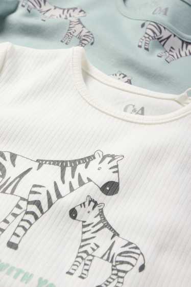 Baby: jongens - Set van 2 - zebra - babypyjama - 4-delig - mintgroen