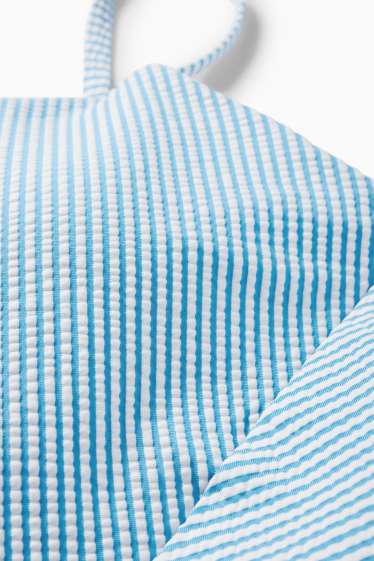 Damen - Badeanzug - wattiert - LYCRA® XTRA LIFE™ - gestreift - weiss / hellblau