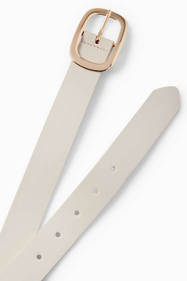 Damen - Gürtel - Lederimitat - hellbeige