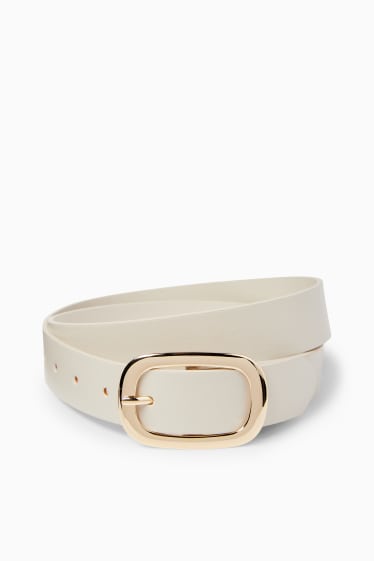 Damen - Gürtel - Lederimitat - hellbeige