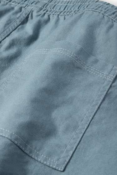 Men - Shorts with linen content - blue