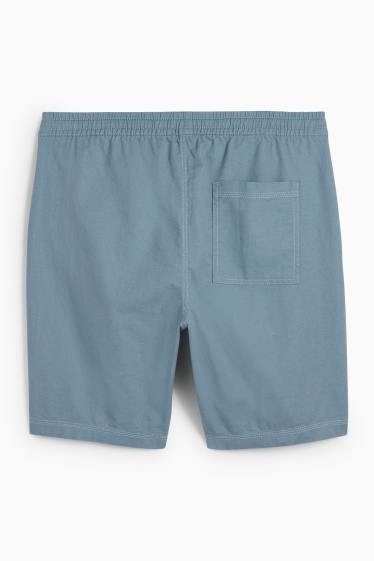 Men - Shorts with linen content - blue