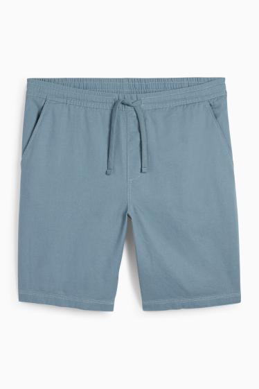 Men - Shorts with linen content - blue
