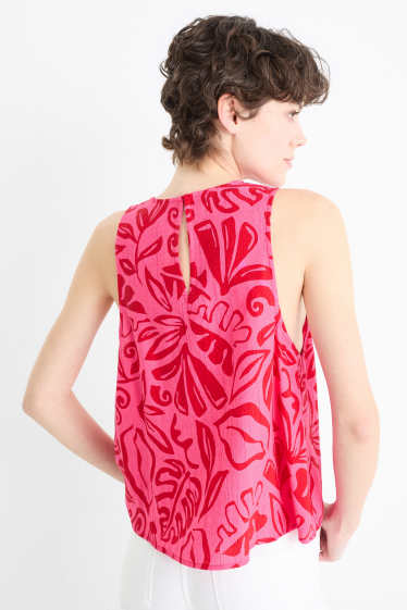 Damen - Blusentop - gemustert - pink