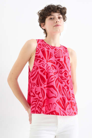 Damen - Blusentop - gemustert - pink