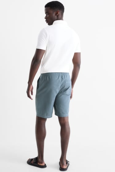 Men - Shorts with linen content - blue