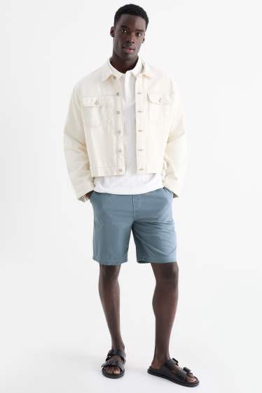 Men - Shorts with linen content - blue