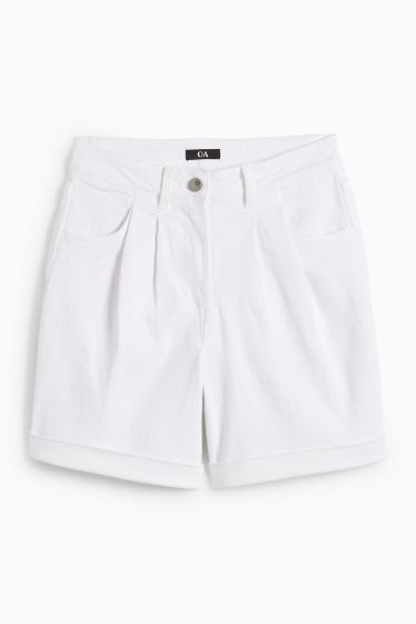 Damen - Jeans-Shorts - High Waist - weiß