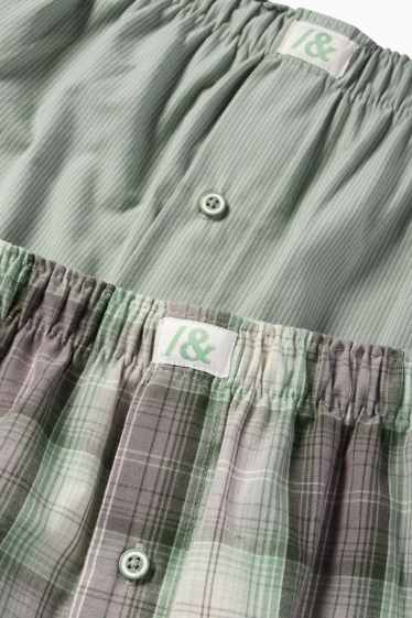 Heren - Set van 2 - boxershort - geweven - groen