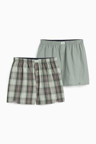 Heren - Set van 2 - boxershort - geweven - groen