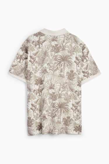 Men - Polo shirt - patterned - cremewhite