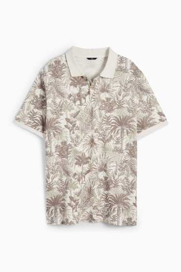 Men - Polo shirt - patterned - cremewhite