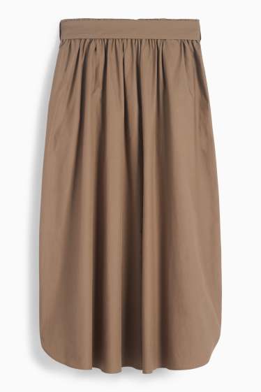 Women - Skirt with belt - dark green