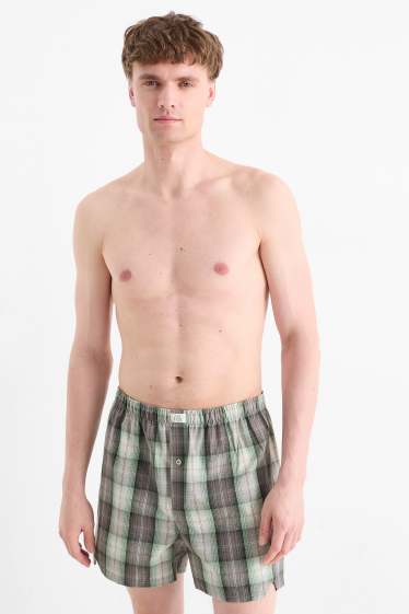 Heren - Set van 2 - boxershort - geweven - groen