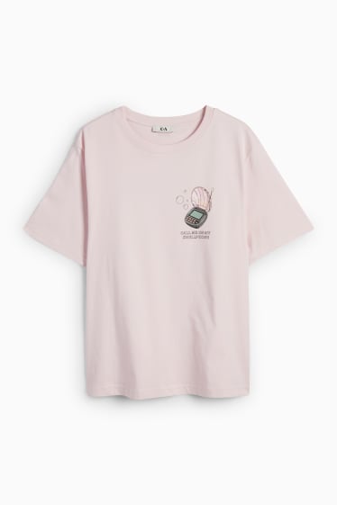 Damen - T-Shirt - Oversized - rosa