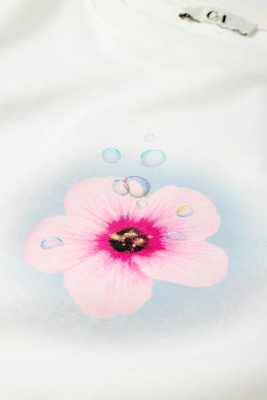 Women - T-shirt - oversized - white