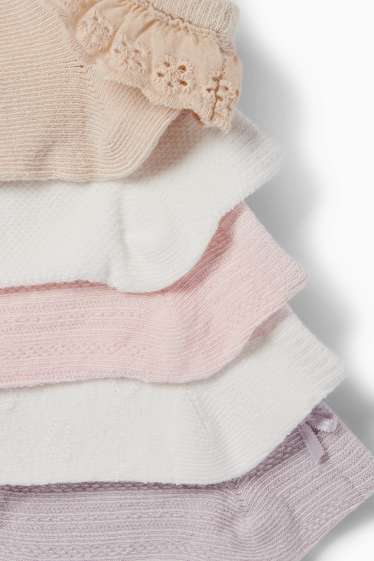 Bébés filles - Lot de 5 paires - socquettes de sport pour bébé - rose