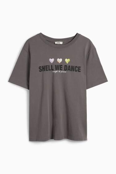 Femei - Tricou - supradimensionat - gri închis