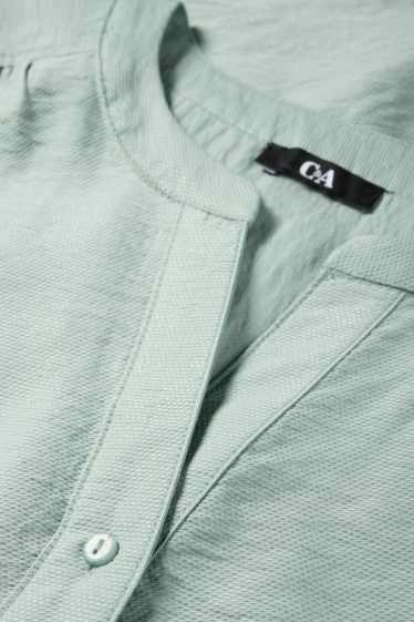 Damen - Bluse mit V-Ausschnitt - strukturiert - mintgrün