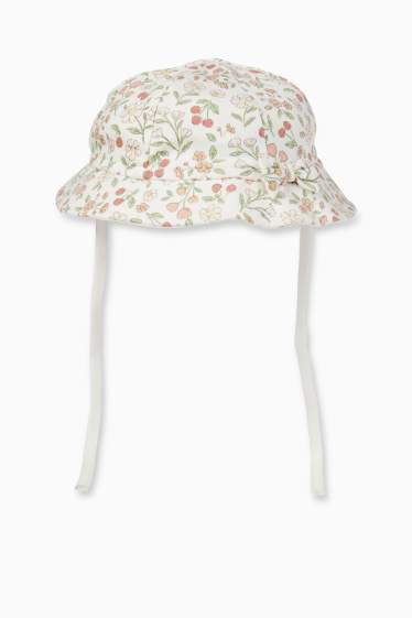 Baby: meisjes - Bloemetjes - babyoutfit - 3-delig - donker rose