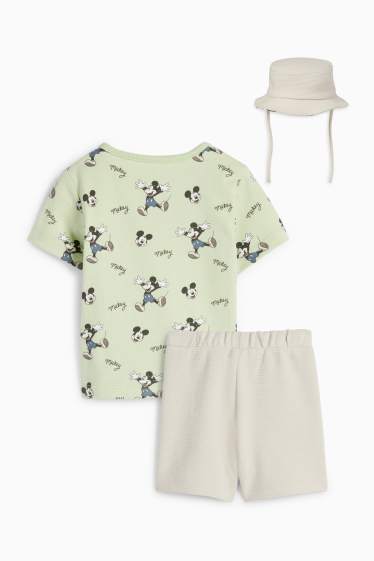 Baby: jongens - Mickey Mouse - babyoutfit - 3-delig - mintgroen