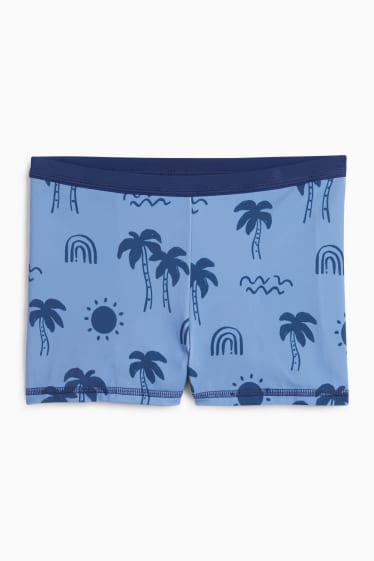 Baby: jongens - Palmboom - UV-babyzwemoutfit - LYCRA® XTRA LIFE™ - 3-delig - donkerblauw