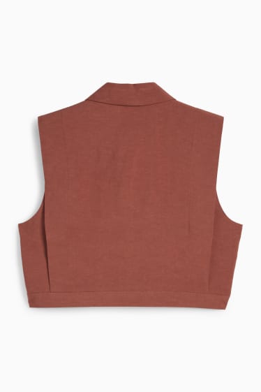 Women - Cropped waistcoat- regular fit - brown