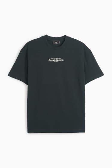 Pánské - Tričko - relaxed fit - černá
