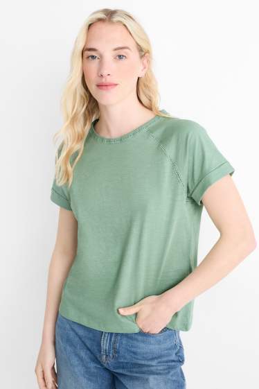 Damen - T-Shirt - Regular Fit - grün