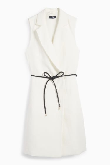 Dames - Lang vest - regular fit - wit
