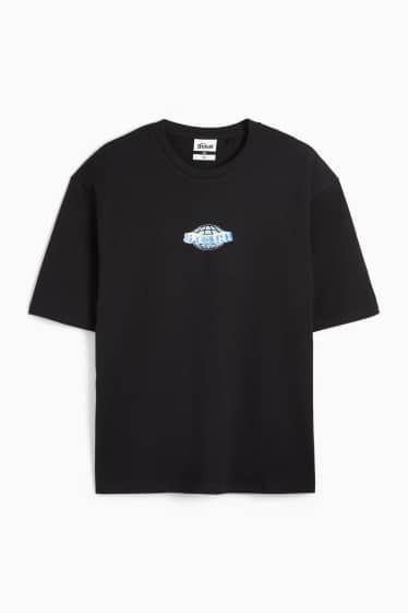 Pánské - Tričko - oversized - Lilo & Stitch - černá